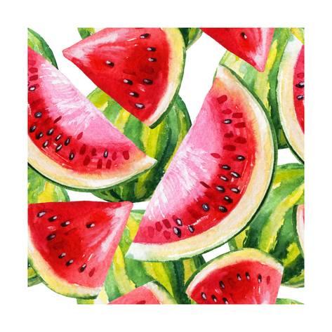 473x473 Watercolor Painting With Watermelon Prints By Tanycya
