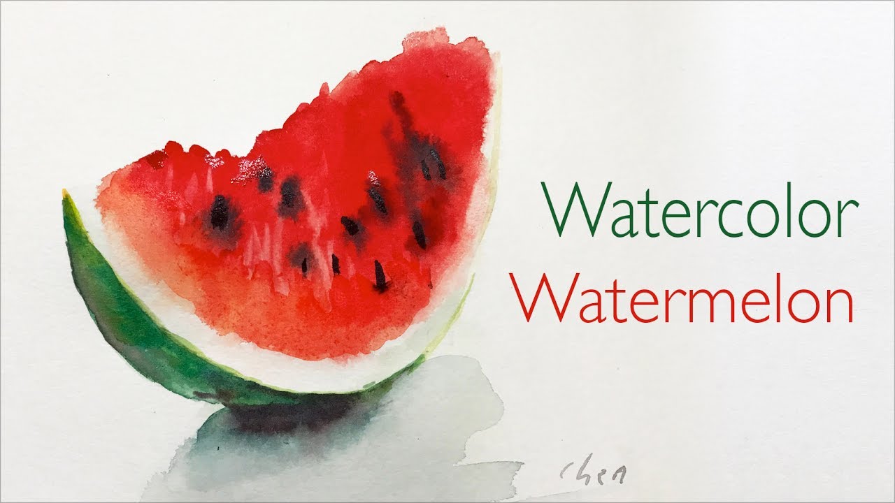 1280x720 Watercolor Painting Of A Slice Of Watermelon