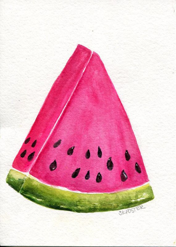 570x800 Watermelon Watercolor Painting Original, Original Watercolor