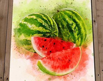 340x270 Watermelon Painting Etsy