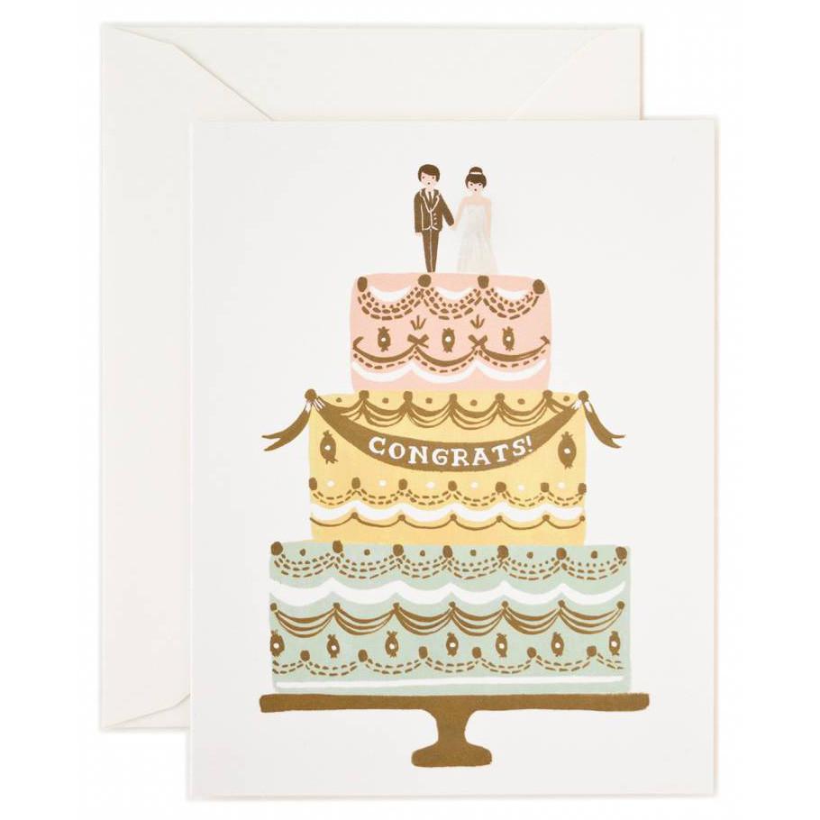 910x910 Rifle Paper Co Watercolor Wedding Cake Card Petit Bazaar