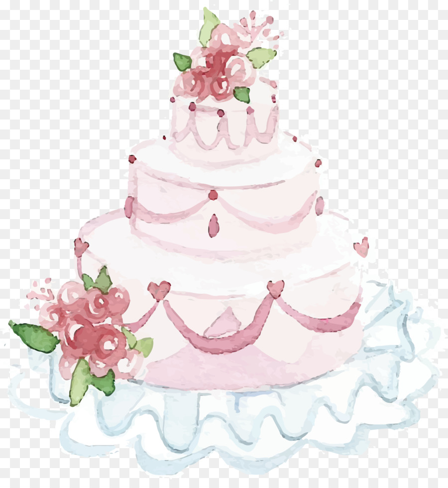 900x980 Wedding Cake Watercolor Painting
