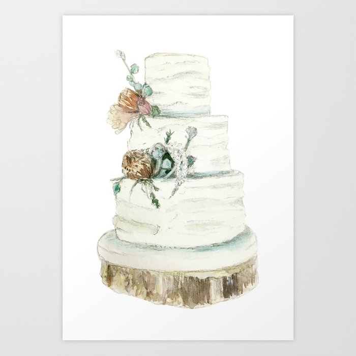 700x700 Wooded Flowers Wedding Cake