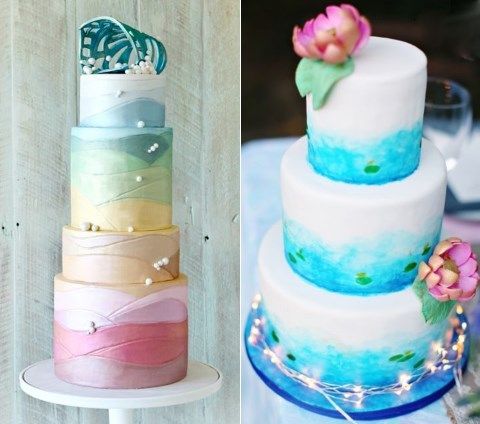 480x424 53 Watercolor Wedding Cakes That Really Inspire