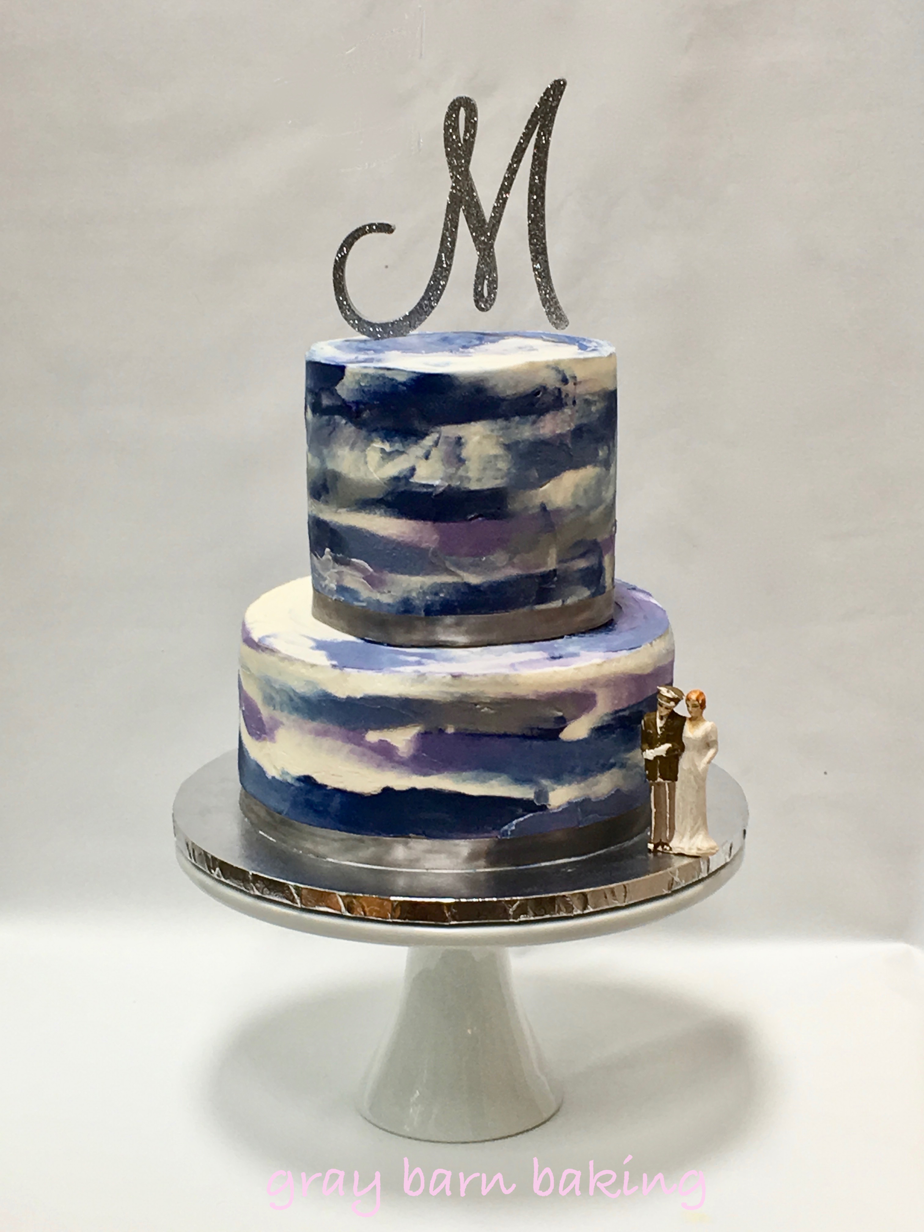 3024x4032 Blue Watercolor Wedding Cake Gray Barn Baking