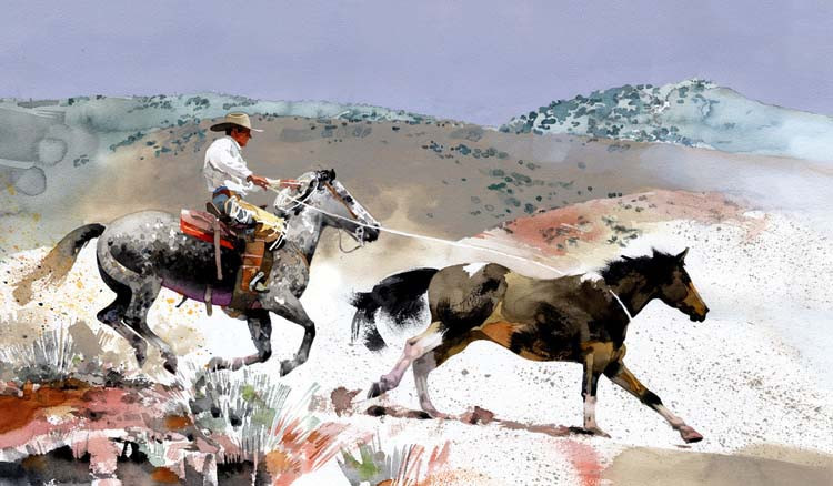 750x438 Watercolor Cowboy Western Art Of Don Weller (7) Best Watercolor