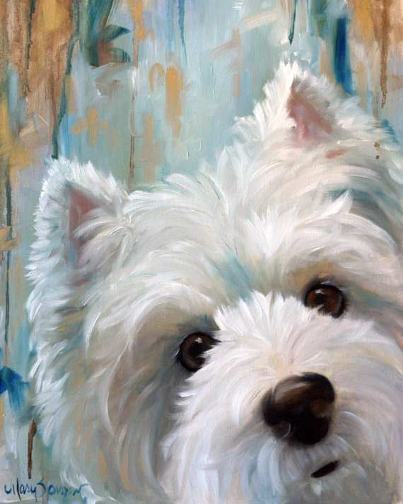 570x714 Painting Of Your Dog Beautiful Signed Print Westie West Highland