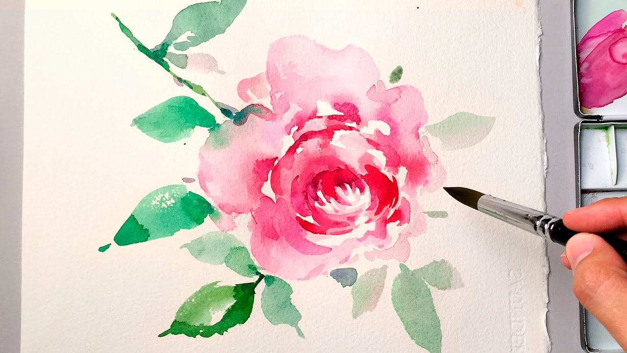 1280x720 Lvl4] Watercolor Flower Painting Wet On Wet Technique