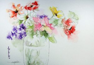 300x210 Water Color Paintings Of Flowers Lvl3] Watercolor Flower Painting