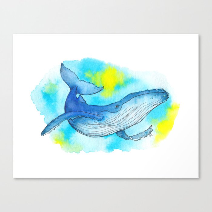 700x700 Humpback Whale Watercolor Canvas Print By Imagodeinurserydecor