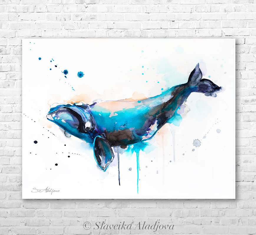869x799 Right Whale Watercolor Painting By Slaveika Aladjova On Behance