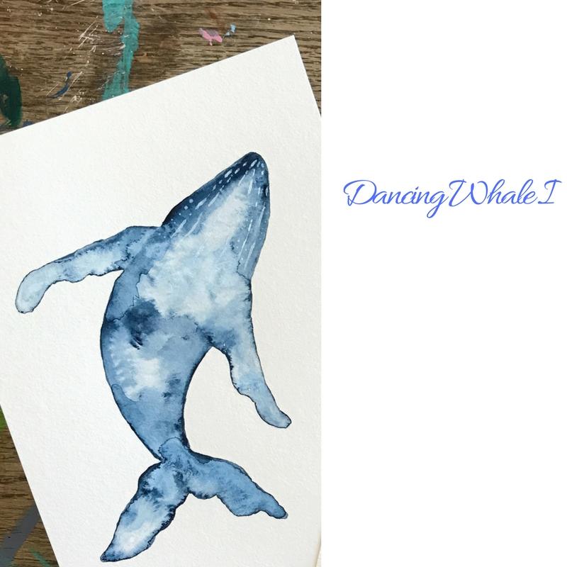 Whale Watercolor Painting