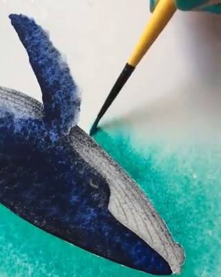 320x400 Amazing Watercolor Painting Of A Whale