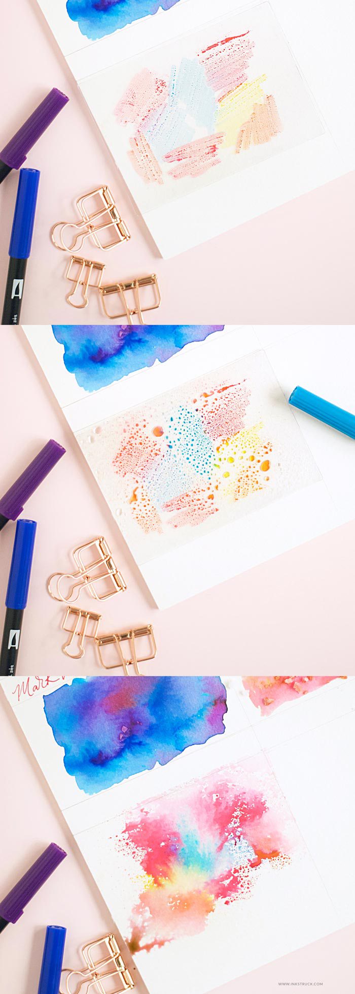 700x1957 Watercolor Wash Using Tombow Brush Pens