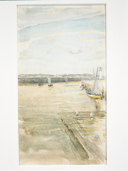 534x712 James Mcneill Whistler Scene On The Mersey Watercolor And Ink