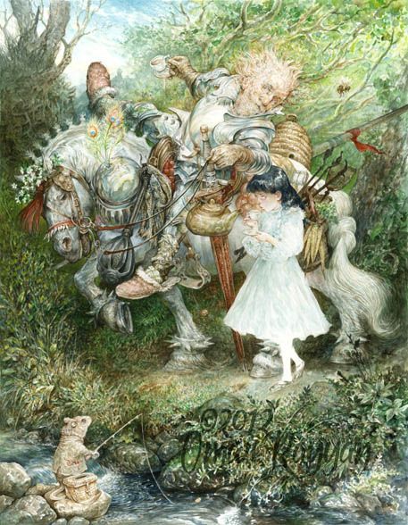 457x588 The White Knight, Watercolor, 14x18 Inches, Sold 2012 By Omar