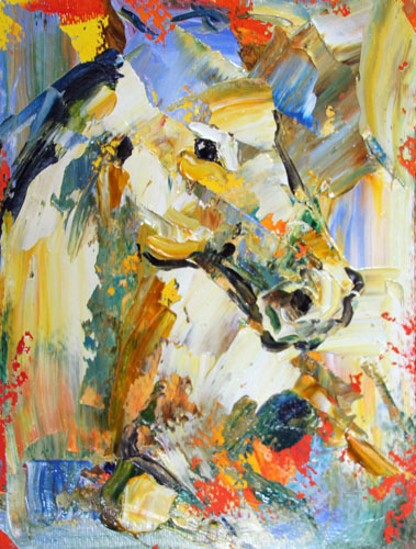 379x500 Abstract Horse Painting By Laurie Pace White Knight Abstract