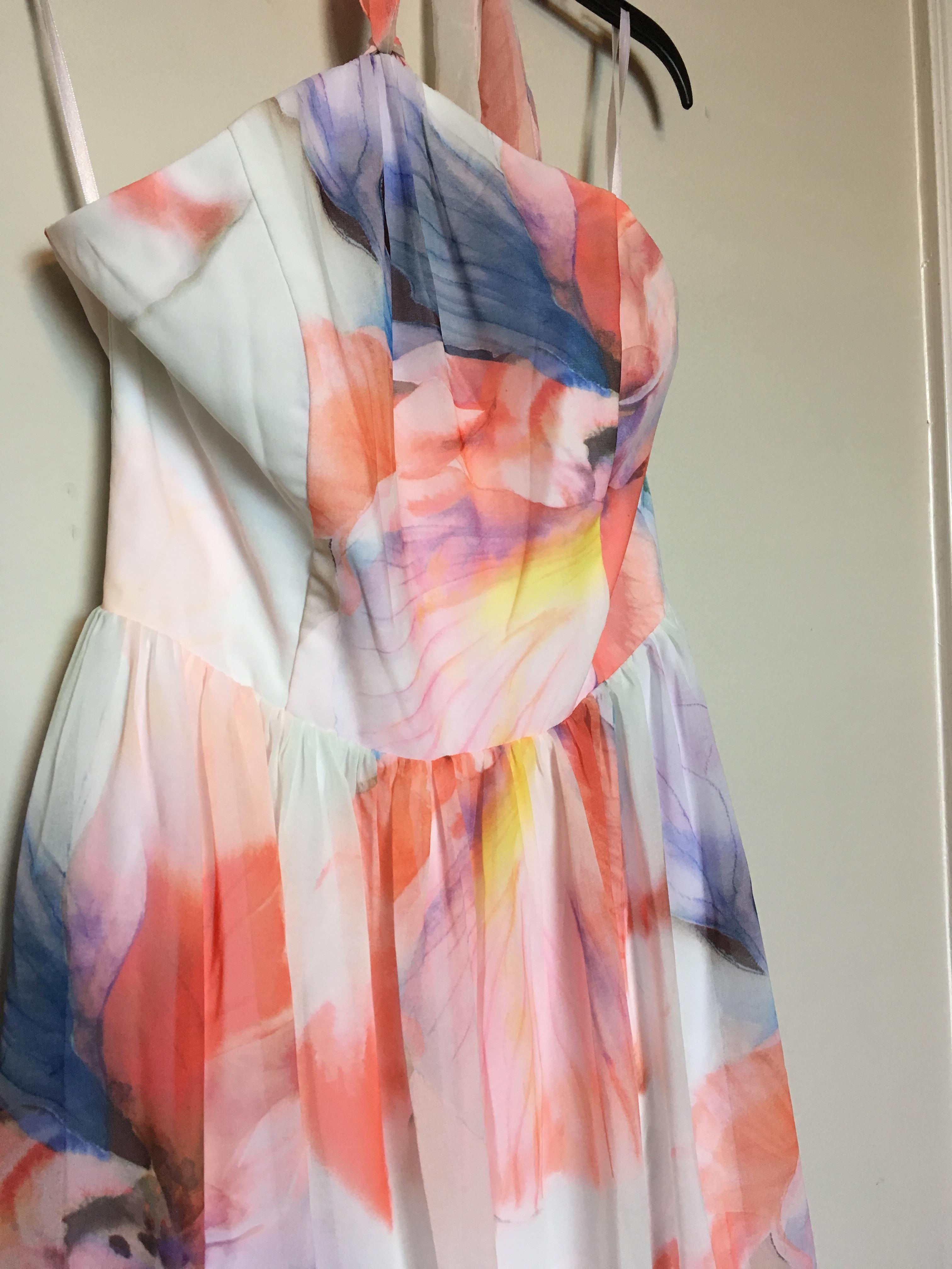 3024x4032 White House Black Market Pink Blue Whbm Chiffon Watercolor