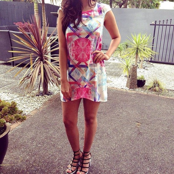 610x610 Dress, Watercolor Dress, Colour Block, Colorblock, Geometric Print