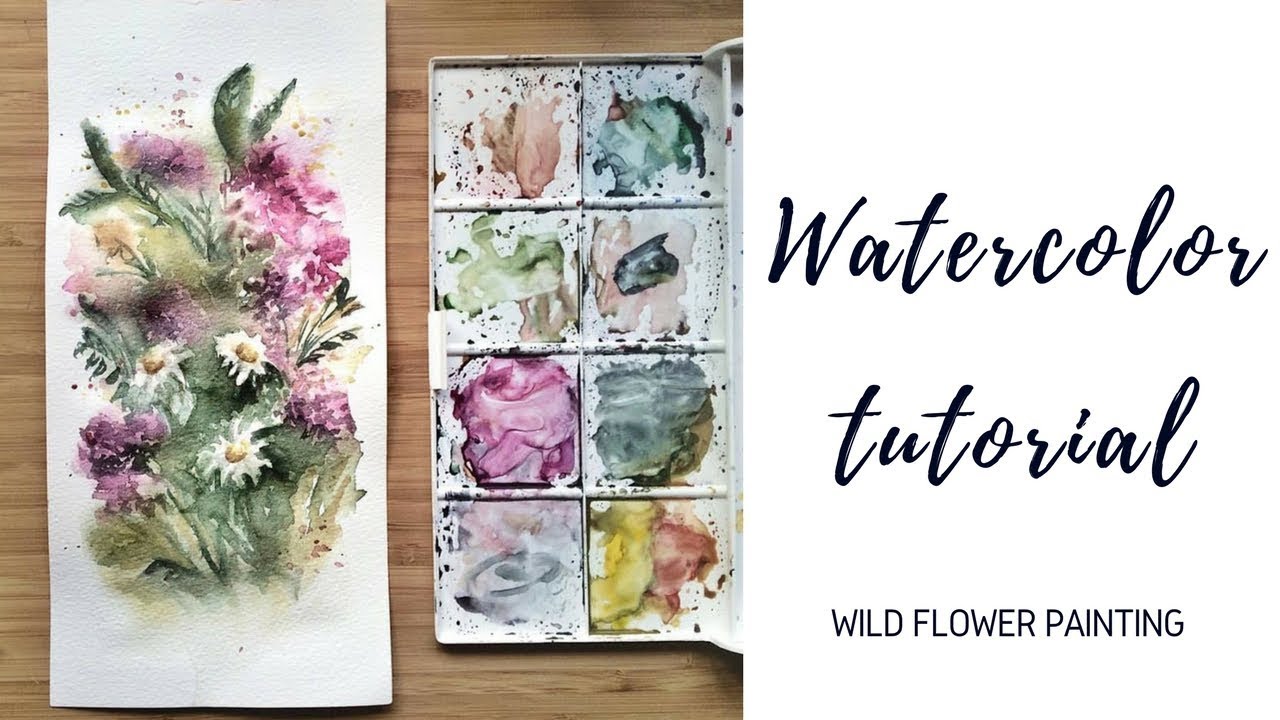1280x720 Painting Wild Flowers Watercolors Tutorial