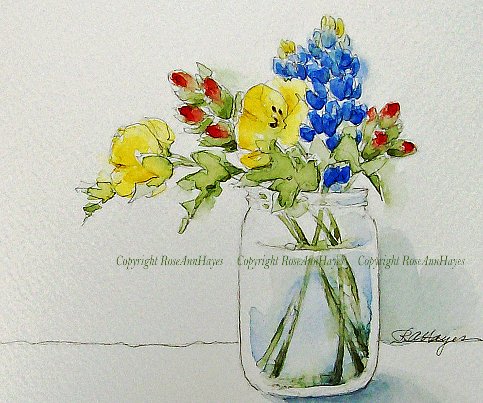 994x830 Watercolor Paintings By Roseann Hayes Wildflower Watercolor Painting