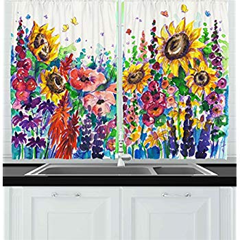 350x350 Ambesonne Kitchen Decor Collection, Floral Watercolor