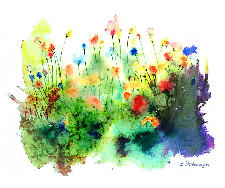 900x754 Wildflowers Painting By Arline Wagner