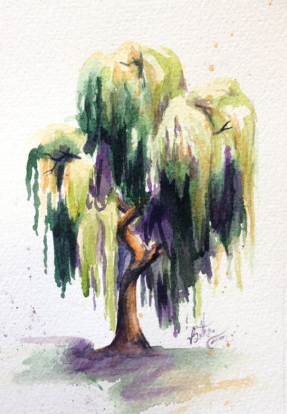 570x823 Watercolor Willow Tree By Beecanbe On Etsy My Creative Side In
