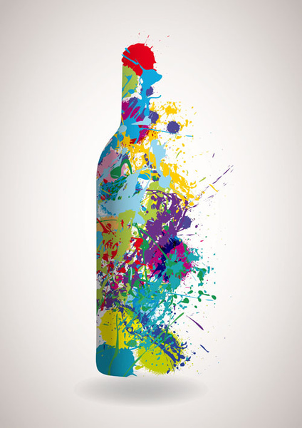 424x600 Oil Watercolor Wine Bottle Background Free Vector In Adobe