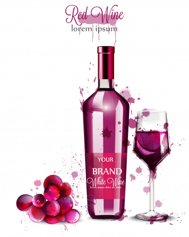 626x788 Red Wine Bottle Watercolor Vector Premium Download