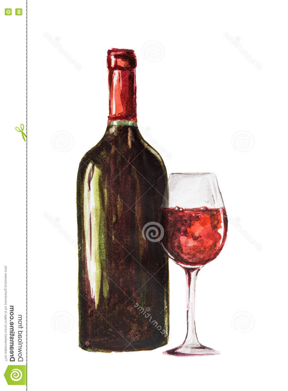 Wine Bottle Watercolor at GetDrawings | Free download