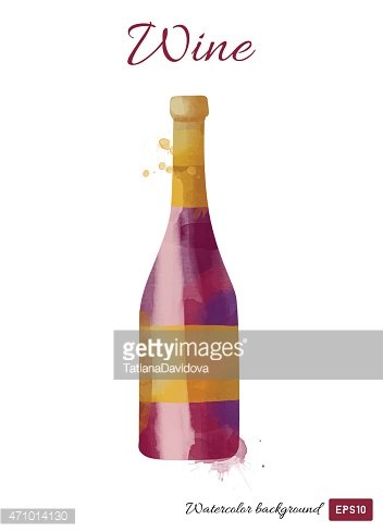 352x489 Watercolor Vector Wine Background Stock Vectors