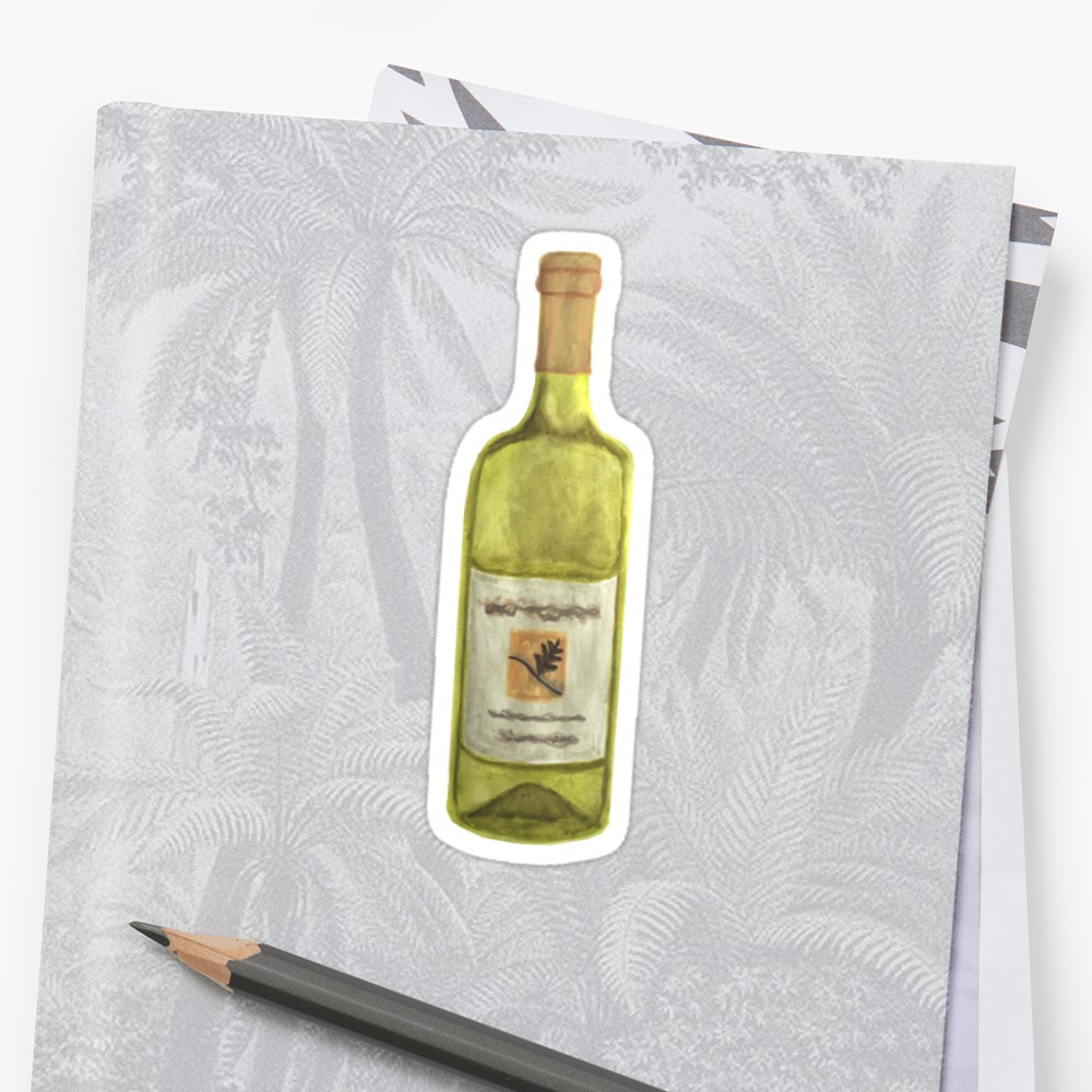 1000x1000 Watercolor Wine Bottle Stickers By Mynameisliana Redbubble