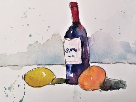480x360 Easy And Fun Wine Bottle In Watercolor By Chris Petri