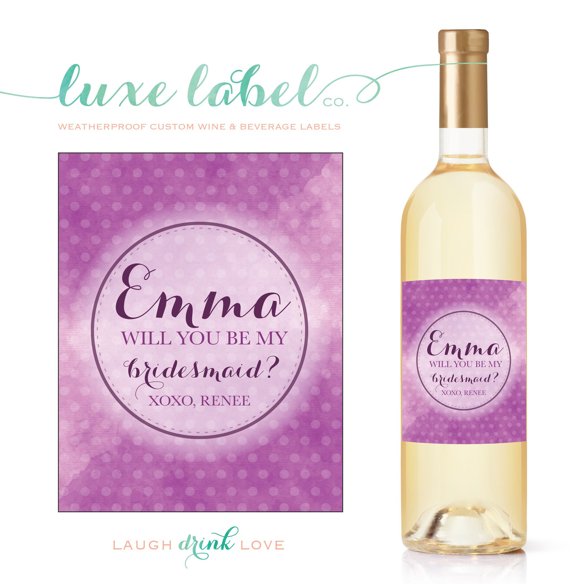 2048x2048 Will You Be My Bridesmaid Wine Label Maximcreativeinvites