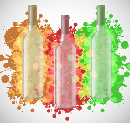 425x405 Ink And Watercolor Wine Bottle Vector Free Vectors Ui Download