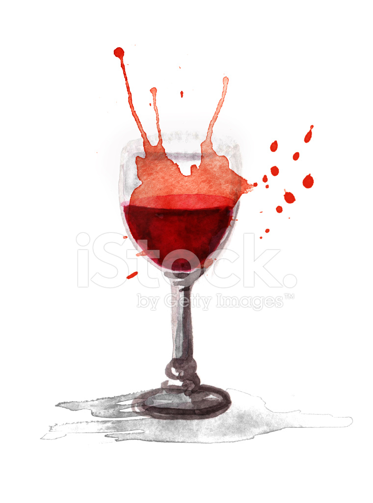 760x1024 Watercolor Glass Of Wine Stock Vector