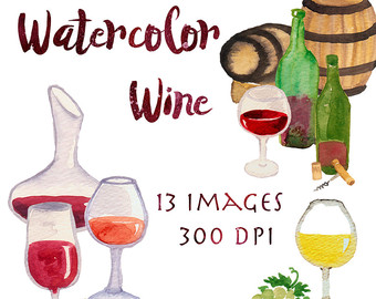 340x270 Watercolor Clipart Wine