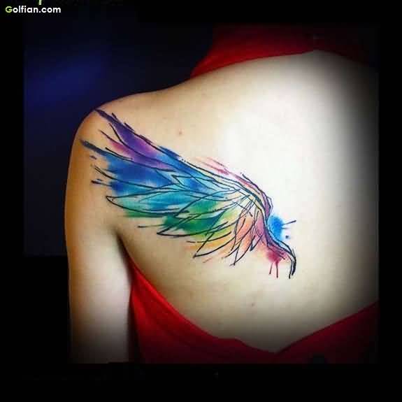 575x575 Brilliant Angel Wings Tattoo Made With Watercolor