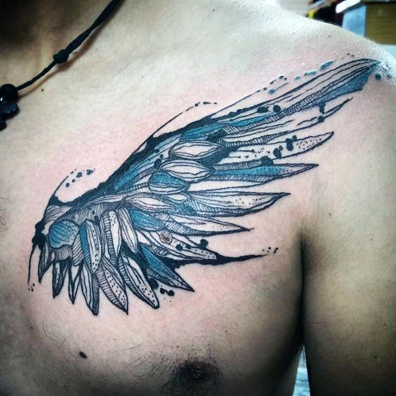 564x564 40 Wing Chest Tattoo Designs For Men