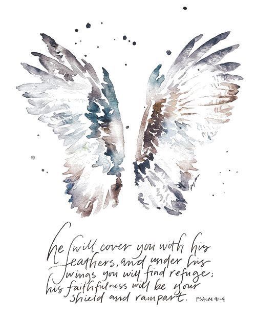 500x625 Angel Wings Watercolor Art With Bible Quote Angels In 2018