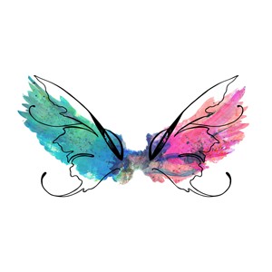 300x300 Watercolor Wings Tattoo