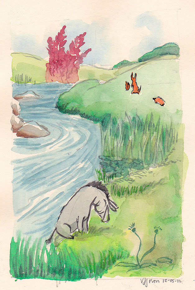 627x929 Watercolor Reproduction Of A Winnie The Pooh Illustration V.j. Joson