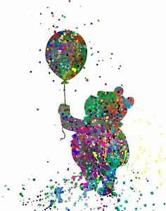 236x300 Abstract Watercolor Splatter Silhouette Art Print Winnie The Pooh