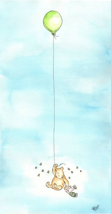 375x725 Winnie The Pooh Amp Balloon. Painting By Kasia Blanchard Saatchi Art