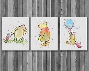 300x240 Winnie The Pooh Vintage Wall Art Print Watercolor Poster Painting