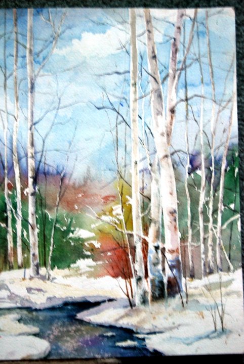 Winter Birch Trees Watercolor at GetDrawings | Free download