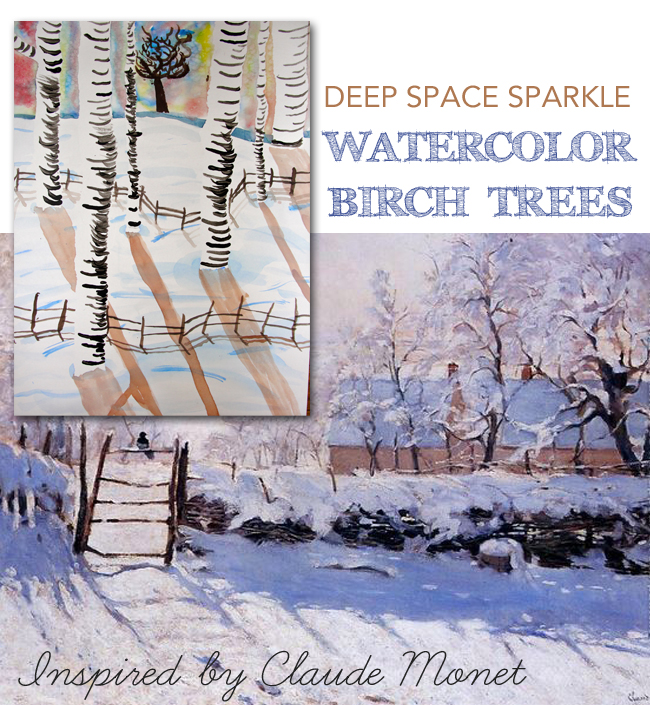 650x706 Birch Trees Watercolor Lesson Deep Space Sparkle