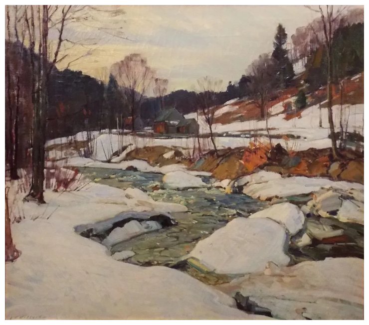 740x652 Aldro Thompson Hibbard Oil Painting Winter Landscape New