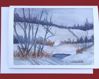 340x270 Items Similar To Field Of Frost Yuletide Greeting Card Yule